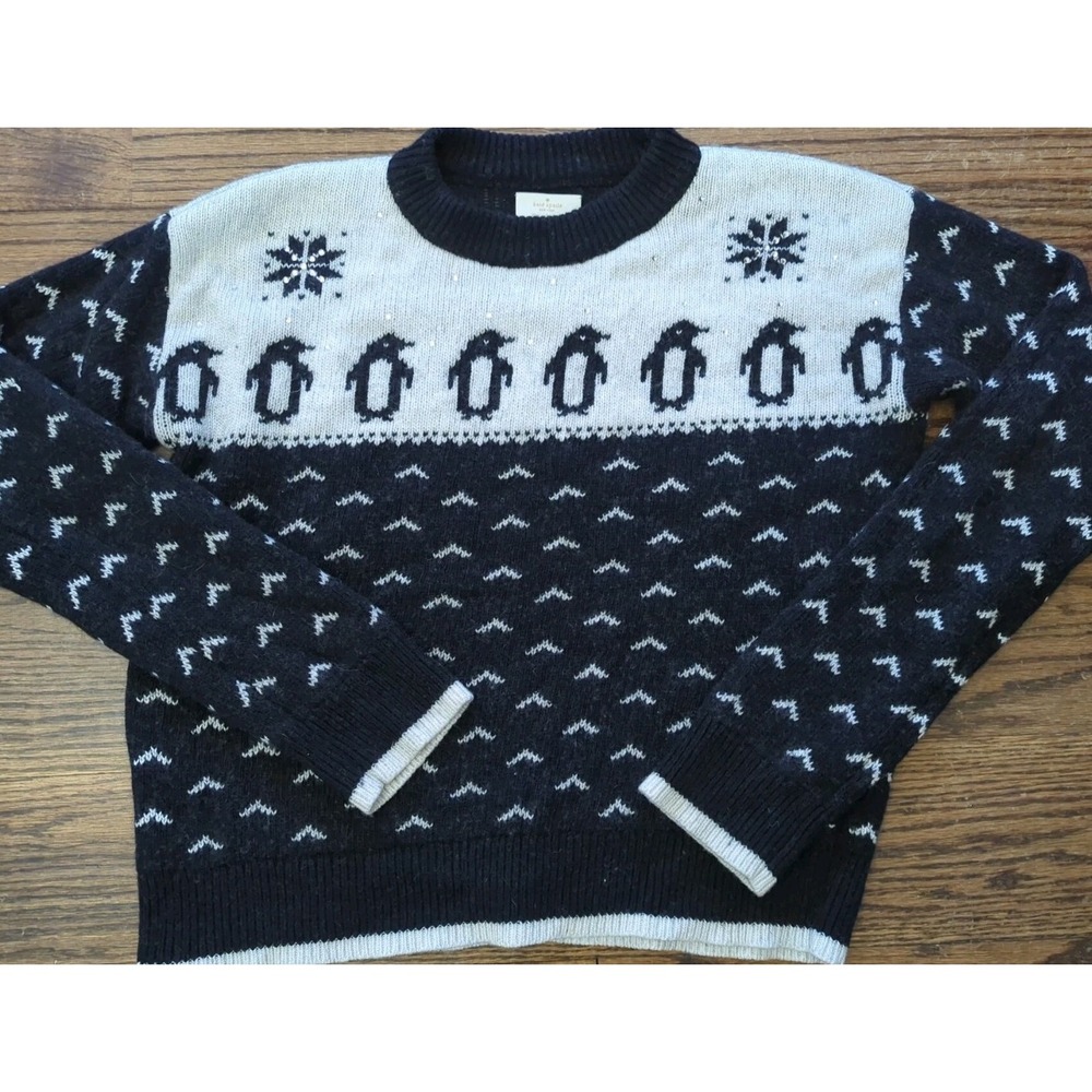 Kate Spade Black and White Penguin Sweater - Picture 2 of 10